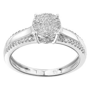 Sterling Silver 0.23ct TDW Diamond Engagement Ring
